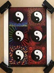 Póster psicodélico vintage original 1997 Ying Yang collage pinup sueño - Imagen 1 de 8