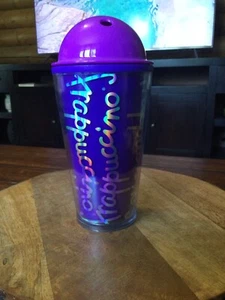 Starbucks Frappuccino Travel Tumbler Cold Cup Purple Dome Lid 16oz 2014 No Straw - Picture 1 of 2