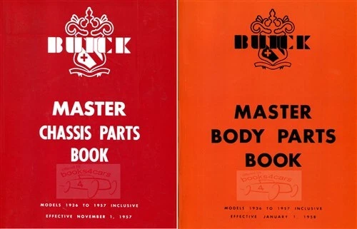 BUICK PARTS MANUAL BOOK MASTER ILLUSTRATED BODY CHASSIS 1957 1936  Foto 1 de 1