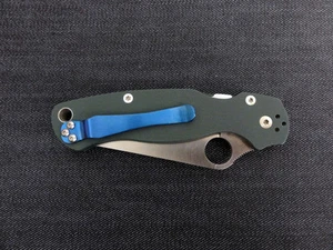 Blue Titanium Pocket Clip Made For Spyderco Manix 2 Paramilitary 2 Endura 4 - Picture 1 of 6