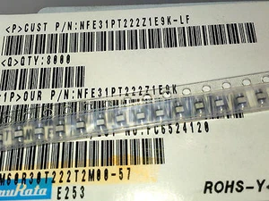 3 Stück NFE31PT222Z1E9 EMI Filter SMD LC Combined Type 2200pF 3-terminal (M1502) - Picture 1 of 4