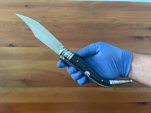 5.5" Spanish Navaja Sevillana Pocket Knife Blue Stamina Wood Scales with Ratchet - Picture 1 of 11