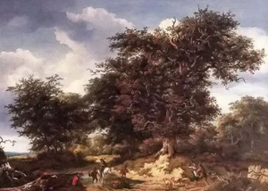 Oil painting jacob van ruisdael - the great oak landscape & figures hand painted - Picture 1 of 1