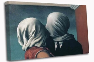 Rene Magritte The Lovers Canvas Wall Art Picture Print - Picture 1 of 7