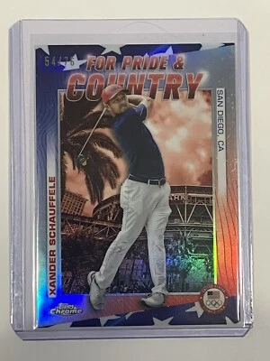 XANDER SCHAUFFELE 2024 Topps Chrome U.S. Olympic 1984 US Flag Refractor # 54/76 - Image 1 of 2