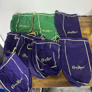 Crown Royal Taschen Menge 14 Mischung lila grün 9 Zoll und 13 Zoll - Bild 1 von 7