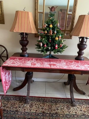 Corredor de mesa jacquard escena bosque Navidad raro Williams Sonoma más 4 servilletas  Foto 1 de 4