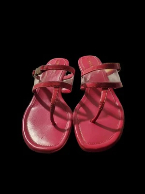 Sandalias de tacón de gatito PRADA AUTH $799 para mujer de cuero rosa y PVC talla 7,5 Foto 1 de 4