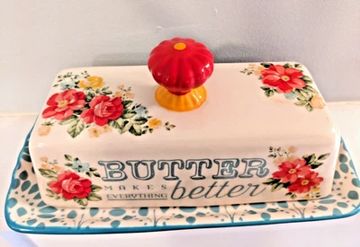 Pioneer Woman винтажное блюдо с цветочным маслом «Масло делает все лучше» - Изображение 1 из 4