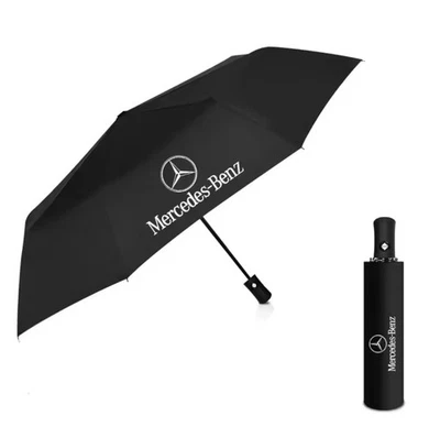 Ombrello Pioggia Mercedes-Benz pieghevole automatico di lusso elegante + Cover - Immagine 1 di 4