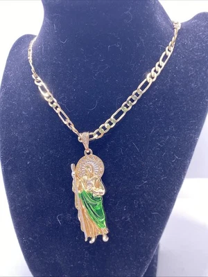 Collar Hombre Tono Oro 11.5" Jesucristo Tono Dorado Foto 1 de 4