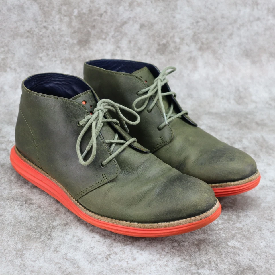 Cole Haan Lunargrand Chukka Boots Leather Gray Green Mens Size 8 M - Image 1 of 4