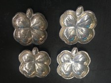 Antique Vintage Sterling Silver Clover Ash Trays Set of 4