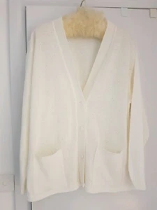 DAMART ladies white bowls cardigan - Picture 1 of 2