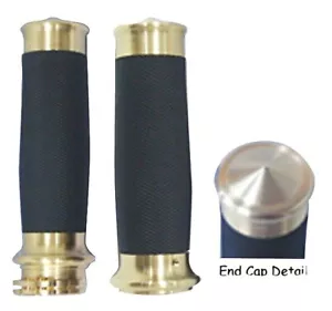 Brass Handlebar Grip Set for Harley Davidson Authorized US Dealer - Foto 1 di 1