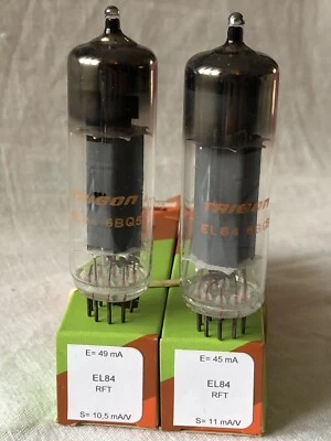 EL84 6BQ5 RFT matched pair Vacuum Tube, lampe, Röhre, Valve. NOS NIB - Photo 1/4