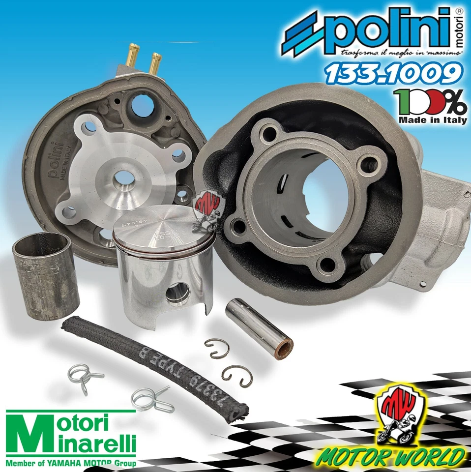 POLINI Gruppo termico Motore 80cc Liquido 133.1009 Minarelli AM6 50mm HM Fantic - Immagine 1 di 1