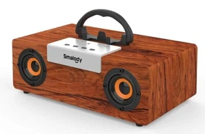 Smalody Altavoz Bluetooth Retro, Altavoces Inalámbricos Portátiles de Madera de - Foto 1 di 3