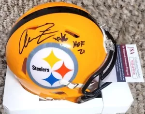 Autographed ALAN FANECA "HOF 21" Pittsburgh Steelers Mini Helmet JSA Witness - Picture 1 of 1