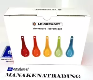Le Creuset Renge Rainbow Chinese Spoon 5 Set Cerise/Flame/Dijon/Kiwi/Caribbean - Picture 1 of 10