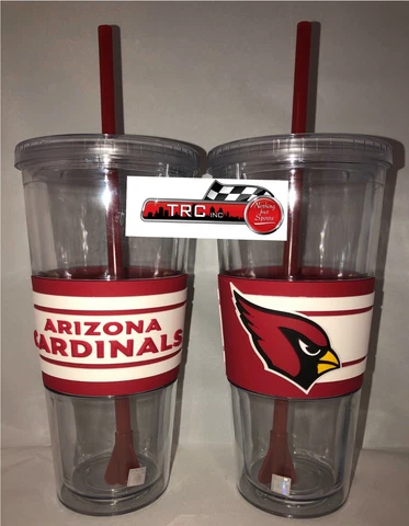 Arizona Cardinals Boelter NFL 22oz Double Wall Hype Tumbler W/Lid & Straw FREE Cover