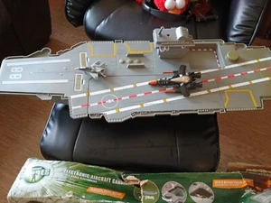 Aircraft Carrier True Heroes Electronic Sounds Lights Die Cast Planes Helicopter - Picture 1 of 1