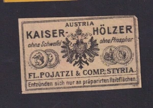 Ancienne étiquette Allumettes Autriche BN183558 Kaiser Aigle - Picture 1 of 1