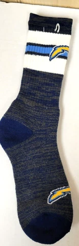 NFL Los Angeles Chargers Men's Socks, New (2-BAND STRIPE ) Cover