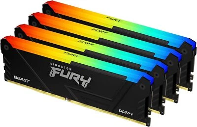 Kingston FURY Beast RGB 8GB 16GB 32GB 64GB 128GB DDR4 3600 288pin Module Kit LOT - Image 1 of 2