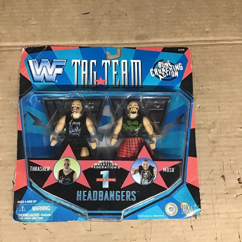 WWF Jakks Pacific Headbangers Series 1 Tag Team Wrestling Figure wwe 1997 NEW Cover