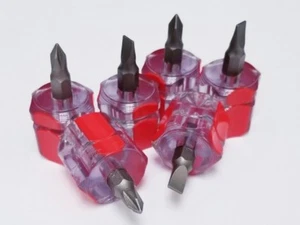 6pcs SET MINI SHORT STUBBY PHILLIPS SLOTTED SCREWDRIVER TOOL KIT SET USEFUL  - Picture 1 of 2