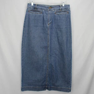 Falda de Jean Liz Claiborne Modesty Modesty Talla 8 Bolsillos Frontales Bucles de Cinturón Todo Algodón - Imagen 1 de 10