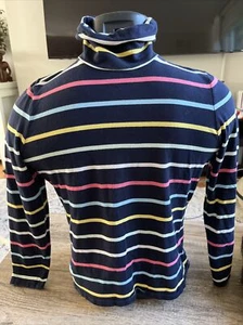The Talbots Tee Turtleneck Women’s Petite Long Sleeve Top Striped Shirt Sz Mp - Picture 1 of 4