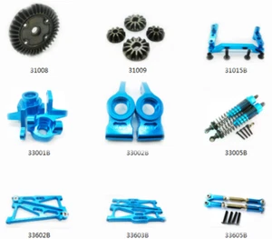 Aluminum Upgrade parts Kit DIY For 1/10 Himoto E10MTL E10MT E10BP RC Car blue - Picture 1 of 40