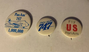 PAN AM 747 PAN AMERICAN AIRLINES VINTAGE LOT OF PINS BUTTONS 1960’s - Picture 1 of 3