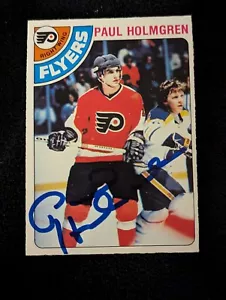 Tarjeta Paul Holmgren Firmada 1978-79 OPC PHILADELPHIA FLYERS - Imagen 1 de 1