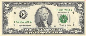 USA / $2 Atlanta / Ga Series of 1995 6th. dist. Circulated Banknote G33 - Picture 1 of 2