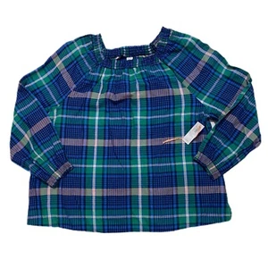 Old Navy NWT Boho Plaid Shirt Large Back to School - Picture 1 of 9