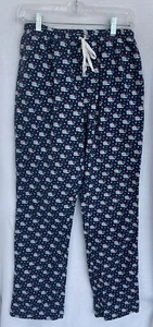 Vineyard Vines Pajama Pants Mens Womens XS Navy Santa Whale Flannel Bottoms - Picture 1 of 5