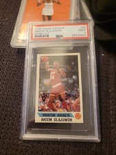 1990 Panini Sticker Hand Cut Akeem Olajuwon #69 PSA 9 MT MINT Rockets