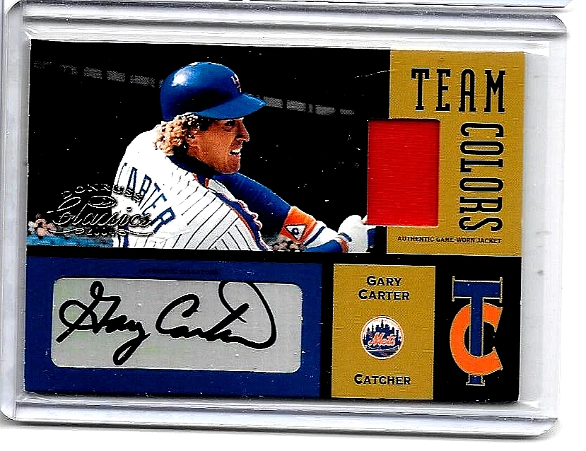 CAMISETA GARY CARTER '04 DONRUSS CLASSICS TEAM COLORES + AUTÓGRAFO CERTIFICADO #/50 METS Foto 1 de 1