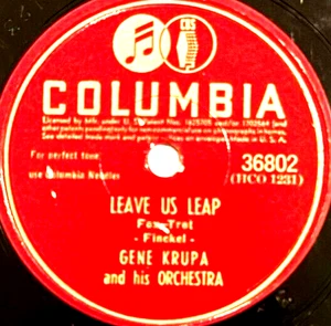 Gene Krupa - Leave Us Leap / Dark Eyes - Columbia Record 36802 - 10" 78rpm - Picture 1 of 4