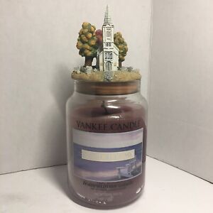 Yankee Candle Seaside Holiday 22oz With Church and Graveyard Topper Used Great