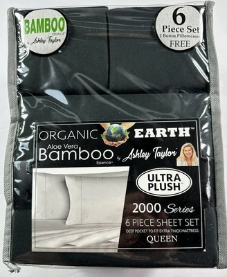 Ashley Taylor Aloe Vera Bamboo Essence/ 6 Piece Sheet Set / Deep Pockets/ QUEEN