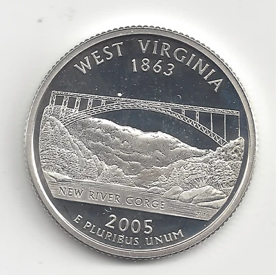 2005 S Silver Proof WEST VIRGINIA Quarter - 90% Silver - Image 1 of 2