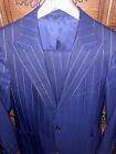 Custom Pinstripe Single Breasted Peak Lapel Grand Le Mar 36R Suit and Trousers