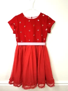 Mini Boden Red Sparkly A-Line Dress Velvet Christmas Valentine Girls Size 11-12 - Picture 1 of 9