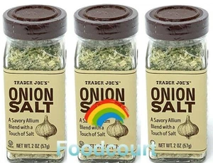 3 Packs Trader Joe's Onion Salt Savory Allium Blend Seasoning Salt 2oz Each Pack - Picture 1 of 4