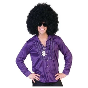 70's-80's Disco Shirt Hombre con volantes Tux estilo camisa de poliéster en colores asso - Imagen 1 de 10