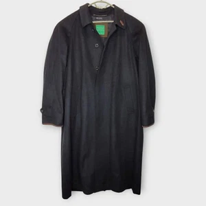 Schneiders Salzburg Austria Wool Alpaca Michael Overcoat 44 Black Long - Picture 1 of 7